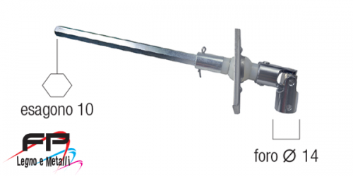 Snodo cardanico con astina esagonale